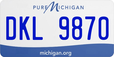 MI license plate DKL9870
