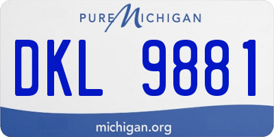 MI license plate DKL9881