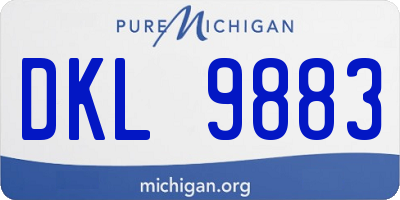 MI license plate DKL9883