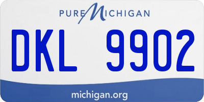 MI license plate DKL9902