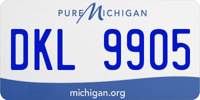 MI license plate DKL9905