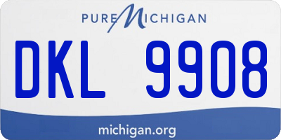 MI license plate DKL9908