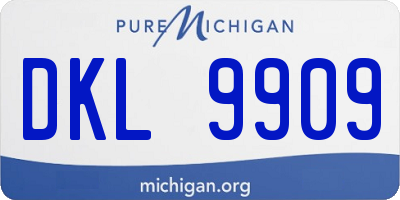 MI license plate DKL9909