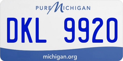 MI license plate DKL9920
