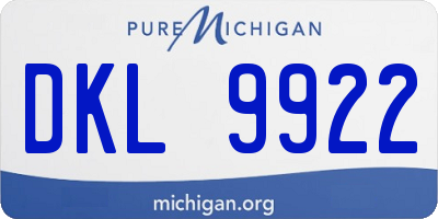 MI license plate DKL9922