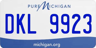 MI license plate DKL9923