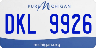 MI license plate DKL9926