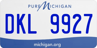 MI license plate DKL9927