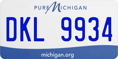 MI license plate DKL9934