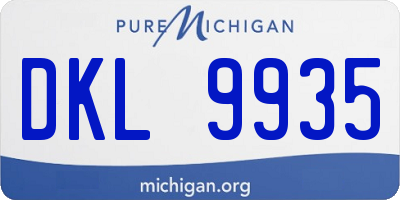 MI license plate DKL9935