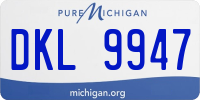 MI license plate DKL9947
