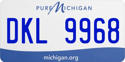 MI license plate DKL9968