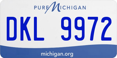 MI license plate DKL9972