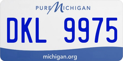 MI license plate DKL9975