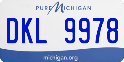 MI license plate DKL9978