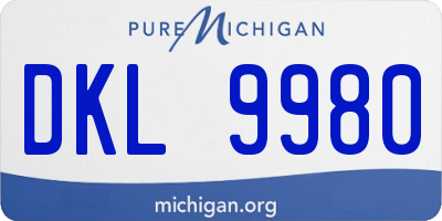 MI license plate DKL9980