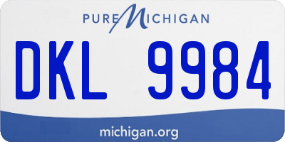 MI license plate DKL9984