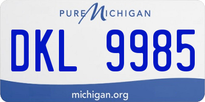 MI license plate DKL9985