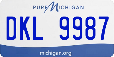 MI license plate DKL9987