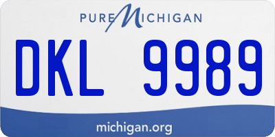 MI license plate DKL9989
