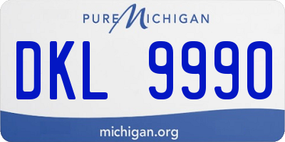 MI license plate DKL9990