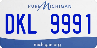 MI license plate DKL9991
