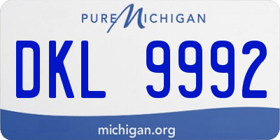MI license plate DKL9992
