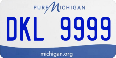MI license plate DKL9999
