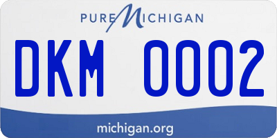 MI license plate DKM0002