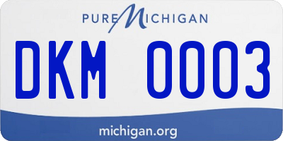 MI license plate DKM0003