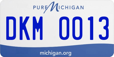 MI license plate DKM0013