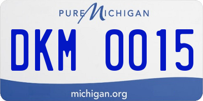 MI license plate DKM0015