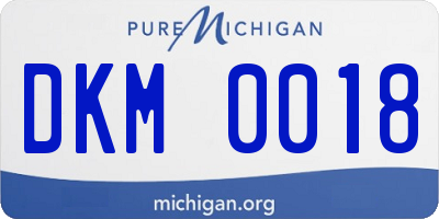 MI license plate DKM0018