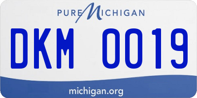 MI license plate DKM0019