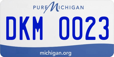 MI license plate DKM0023