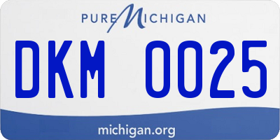 MI license plate DKM0025