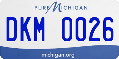MI license plate DKM0026