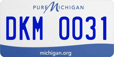 MI license plate DKM0031