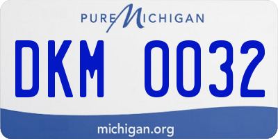 MI license plate DKM0032