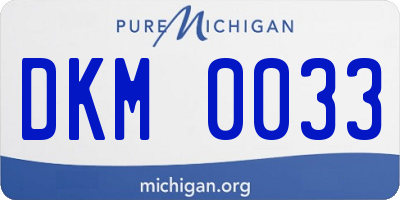 MI license plate DKM0033