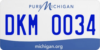 MI license plate DKM0034
