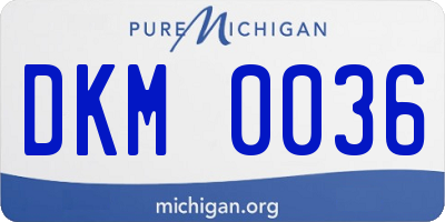 MI license plate DKM0036
