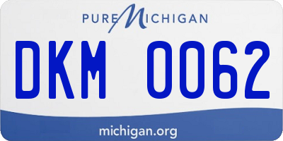 MI license plate DKM0062