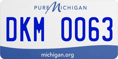 MI license plate DKM0063