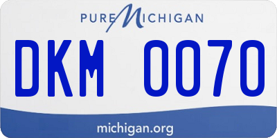 MI license plate DKM0070