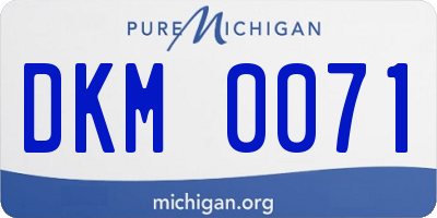 MI license plate DKM0071