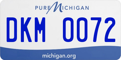 MI license plate DKM0072