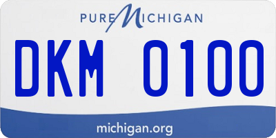 MI license plate DKM0100