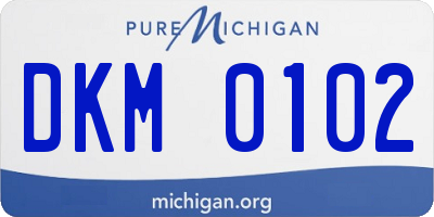 MI license plate DKM0102
