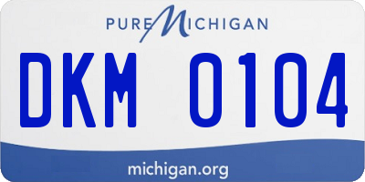 MI license plate DKM0104